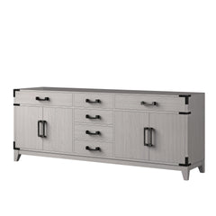 White Oak Double Bath Vanity 80 in. W x 22 in. D