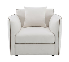Yolanda Beige Chenille Chair w/Pillow
