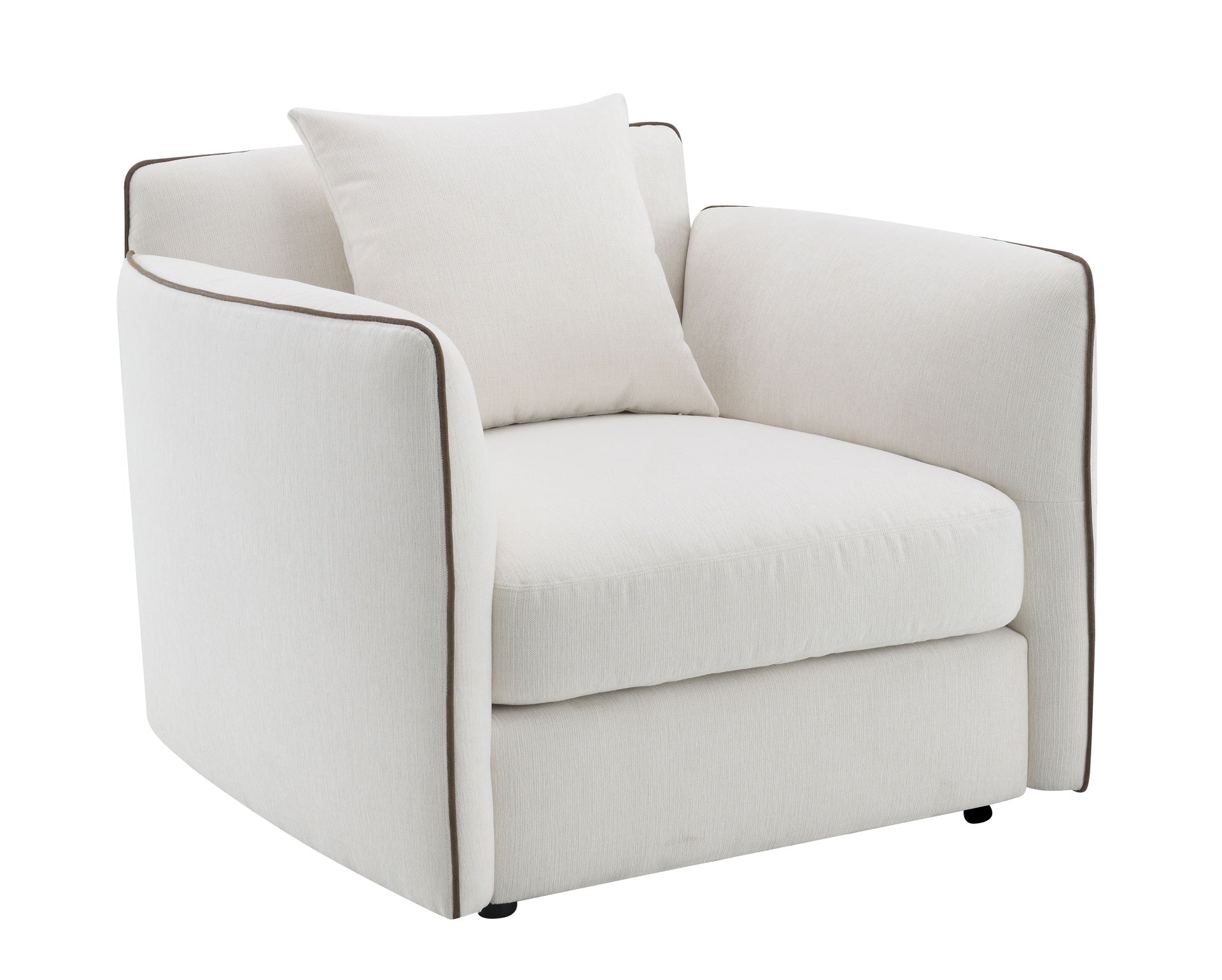 Yolanda Beige Chenille Chair w/Pillow