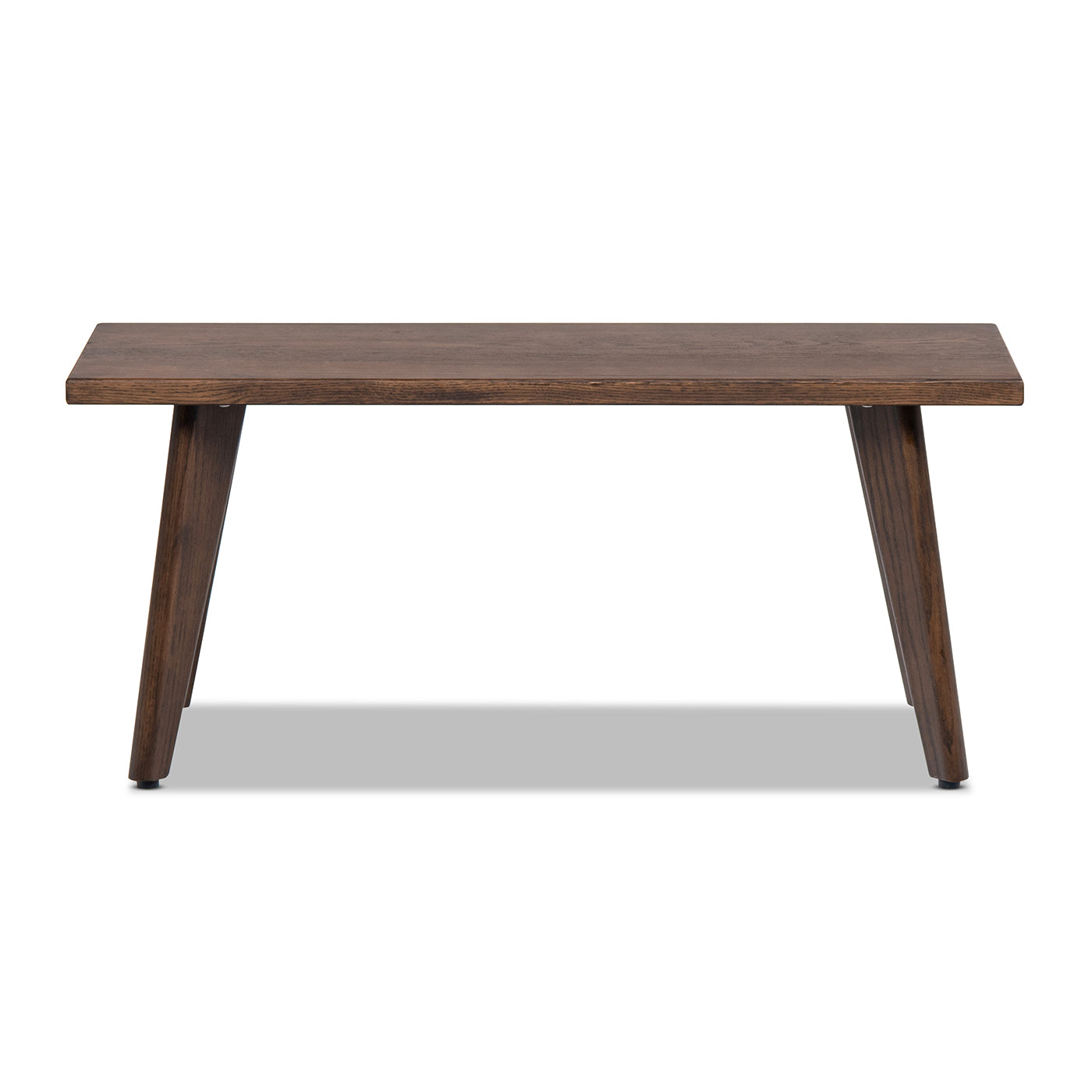 Capri 41.5" Solid Red Oak Wood Bench, Dark Brown Red Oak
