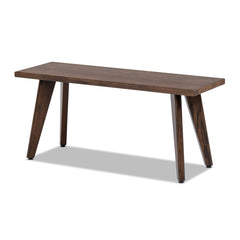 Capri 41.5" Solid Red Oak Wood Bench, Dark Brown Red Oak