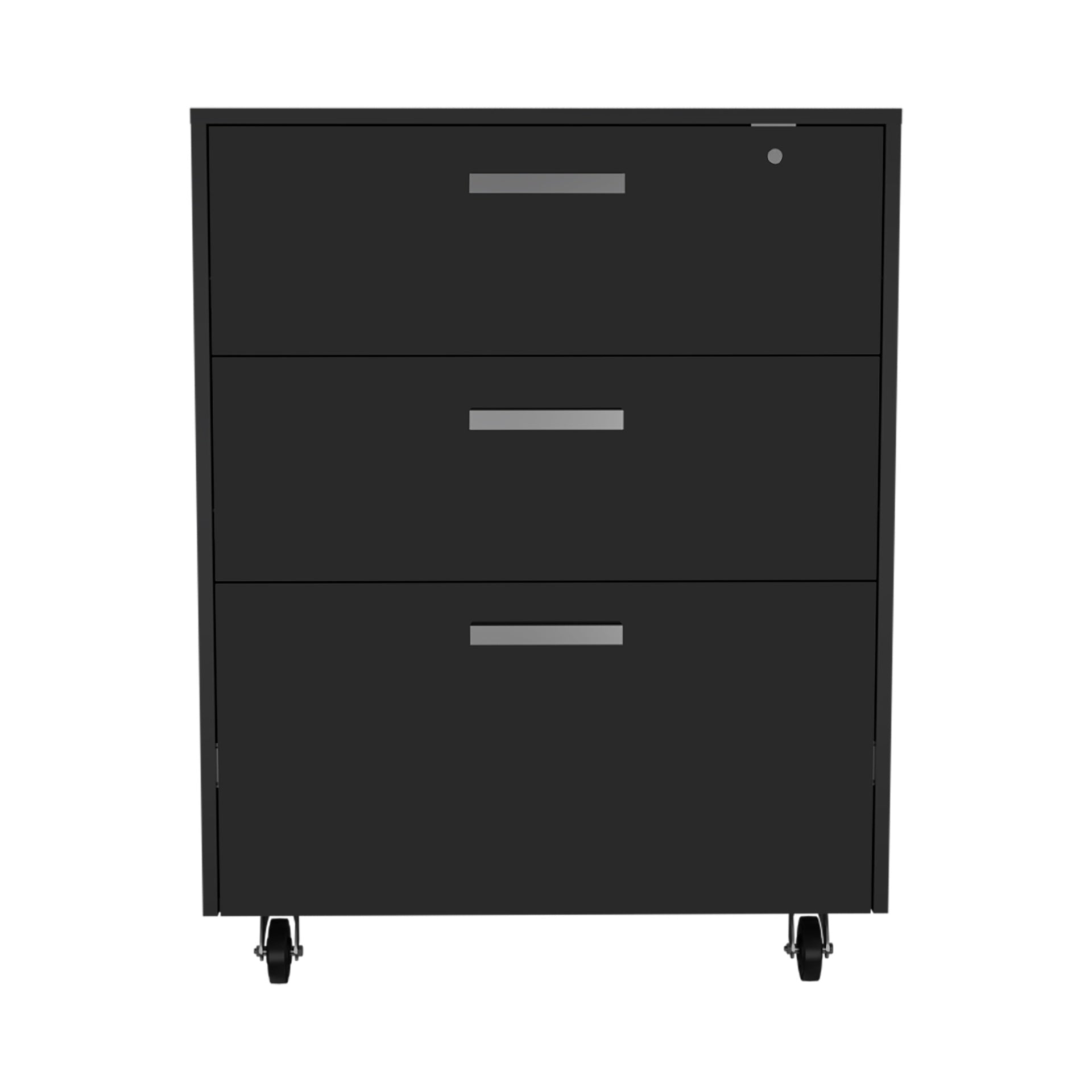 Three Drawer Base Cabinet  with Caster, lock and full extension rails fr Garage storage system Black