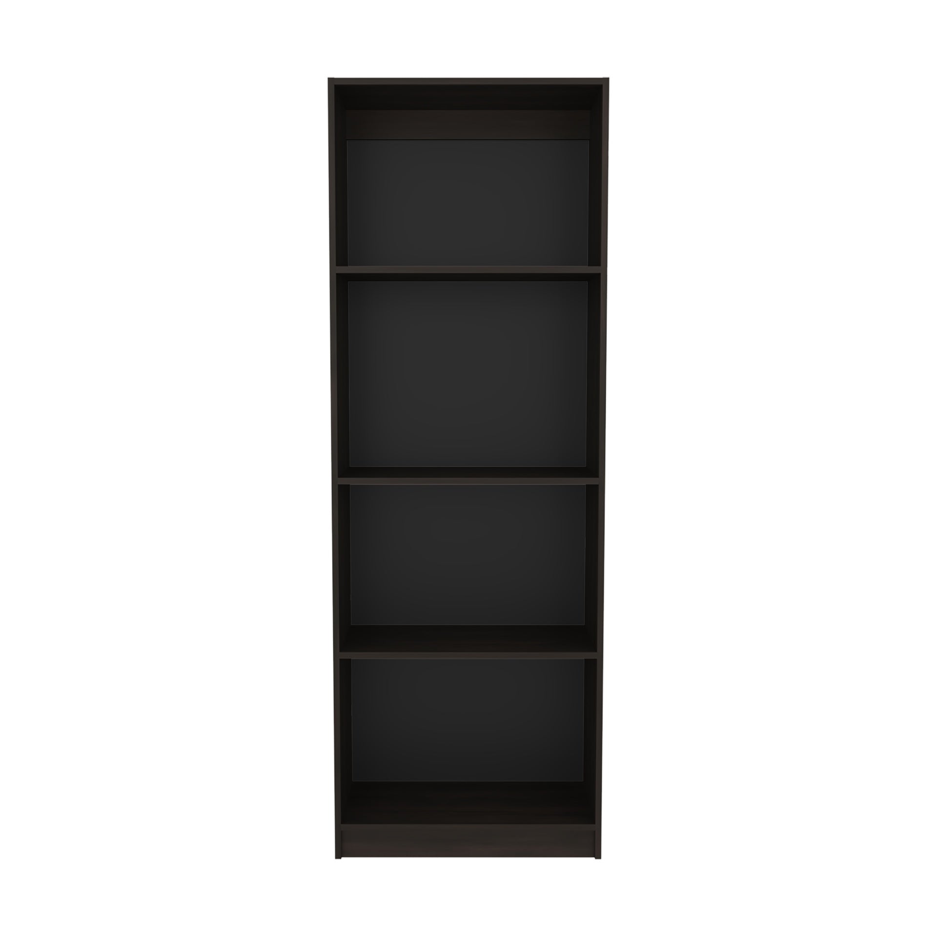 Home Tall Elegant 4-Shelf Bookcase Kronos, Open Storage, Stained Walnut