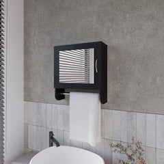 Wenge Medicine Cabinet with Towel Bar and Included Mirror