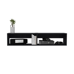 Rockwood Floating TV Stand with Open Storage Shelves and Cable Management
