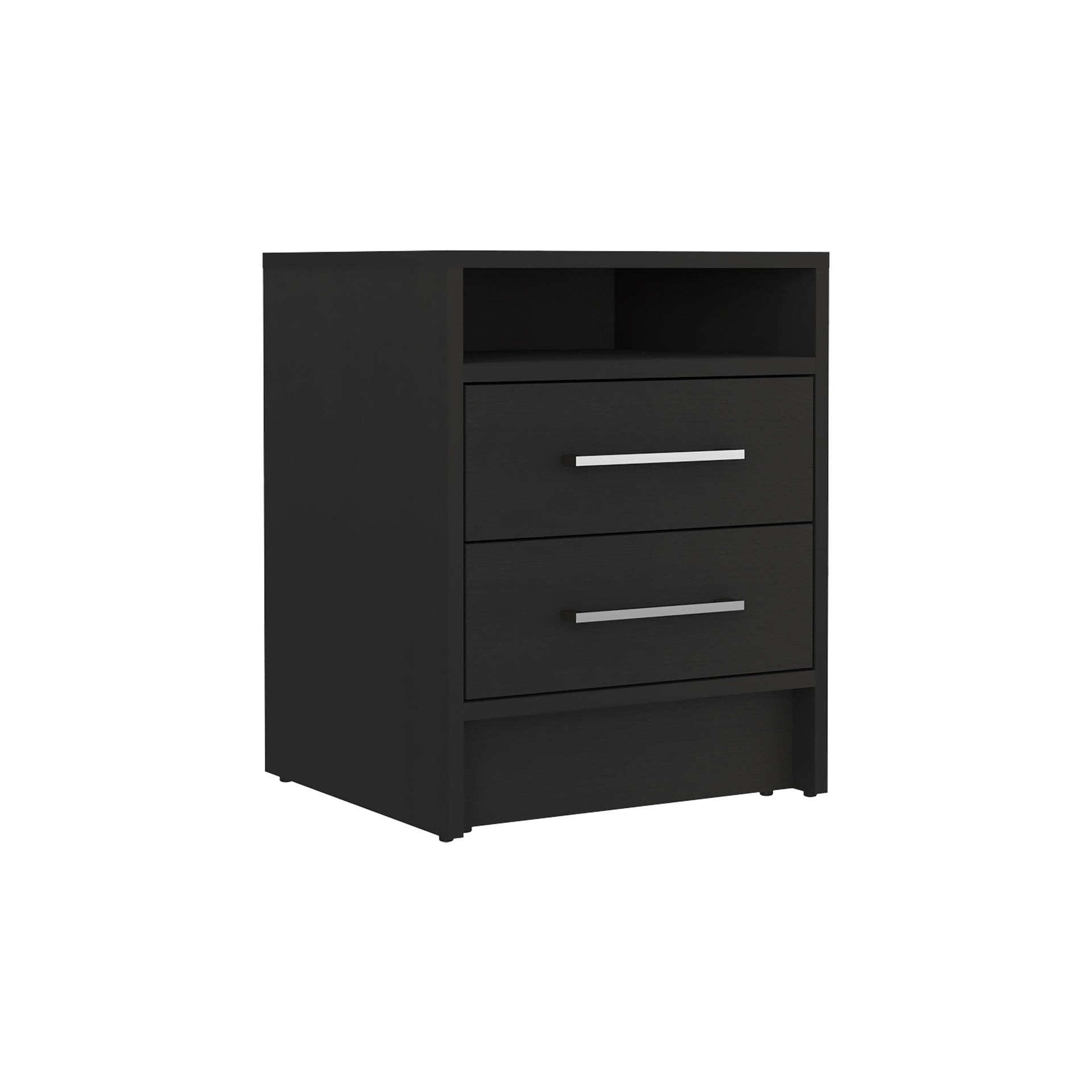 Greter 24"  Two-Drawer Night Stand  With open shelf Black