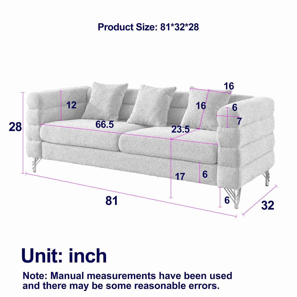 3-seater + 3-seater Combination sofa.BLACK teddy