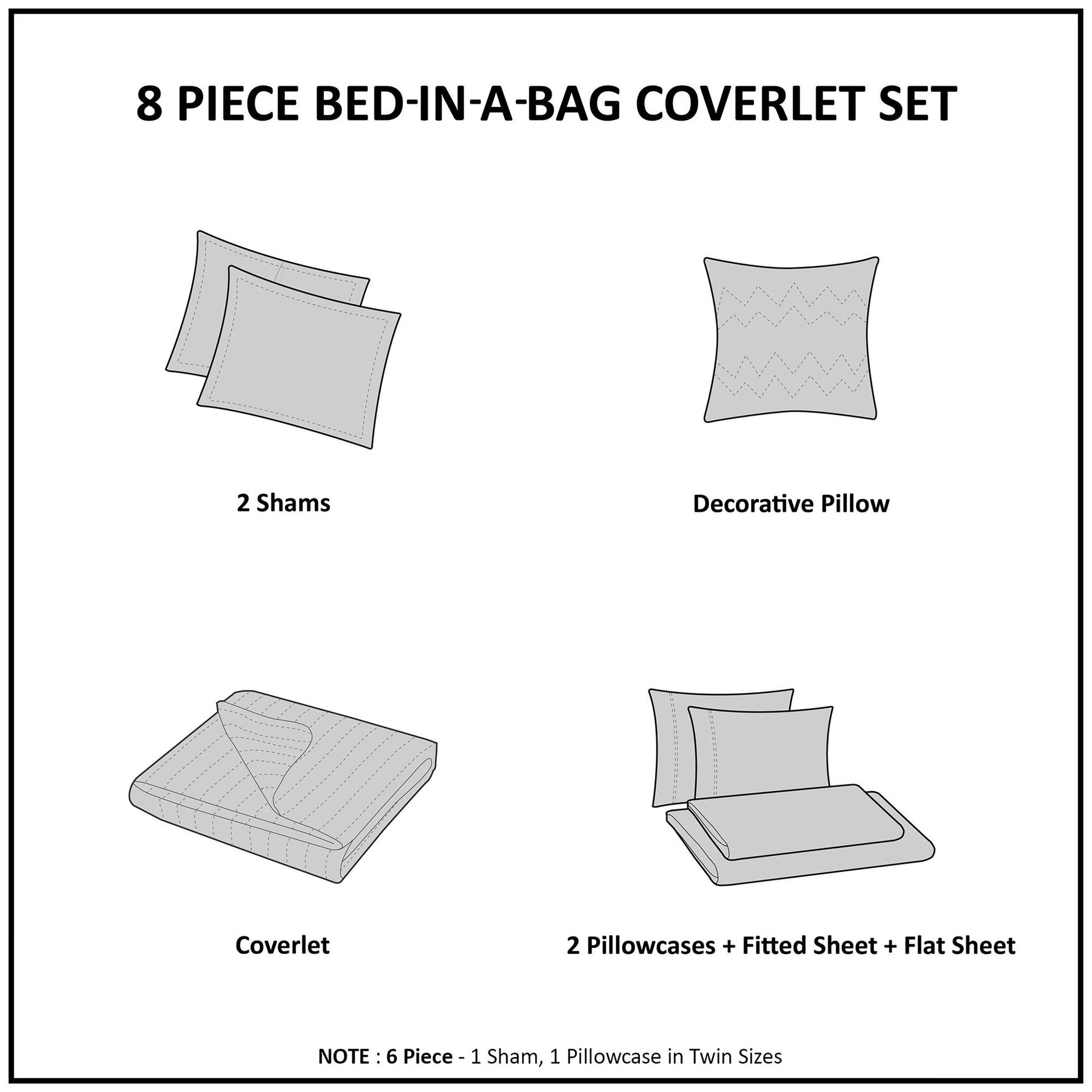 8-Piece Full 8 Piece Quilt Set with Cotton Bed Sheets,Navy