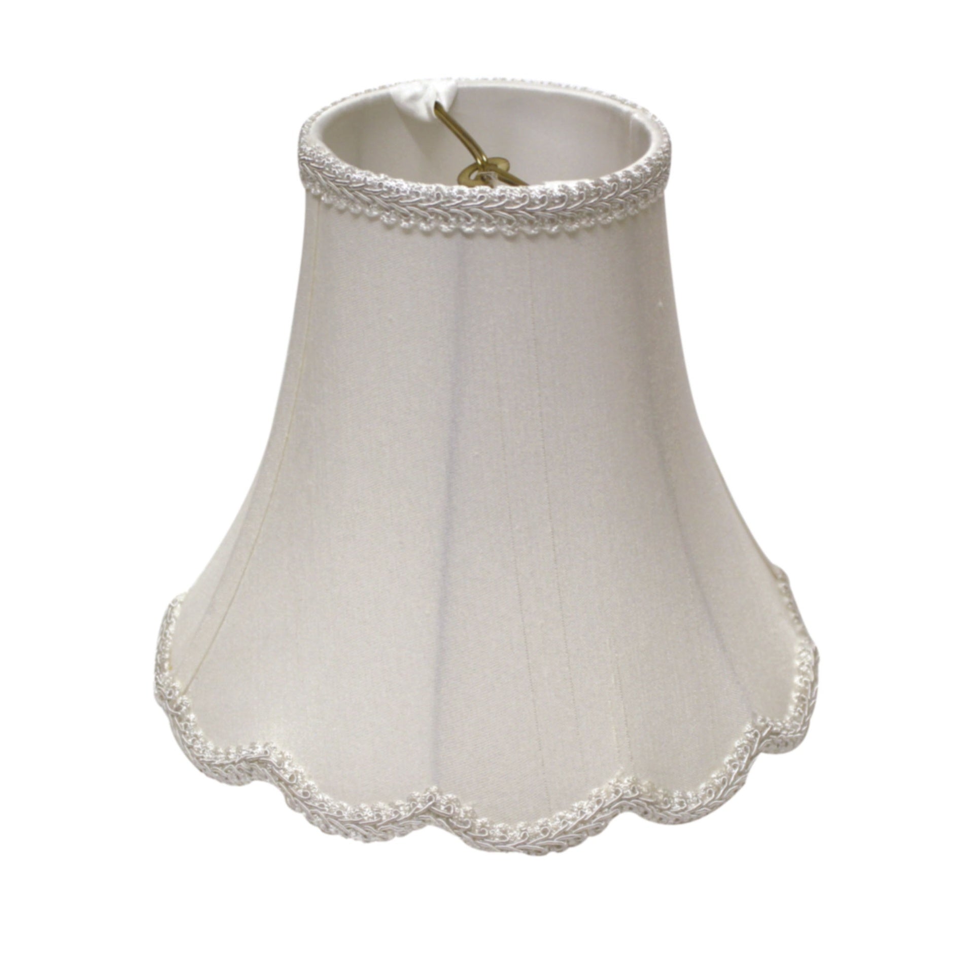 Slant Scallop Bell Softback Lampshade with Washer Fitter, White