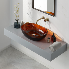 Vessel Sink Resin Bathroom Sink Modern Art Sink 25C62-brown