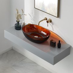 Vessel Sink Resin Bathroom Sink Modern Art Sink 25C62-brown