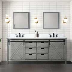 Ash Grey Double Bath Vanity 80 in. W x 22 in. D, and 30 in. Mirrors