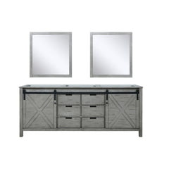 Ash Grey Double Bath Vanity 80 in. W x 22 in. D, and 30 in. Mirrors