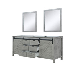 Ash Grey Double Bath Vanity 80 in. W x 22 in. D, and 30 in. Mirrors