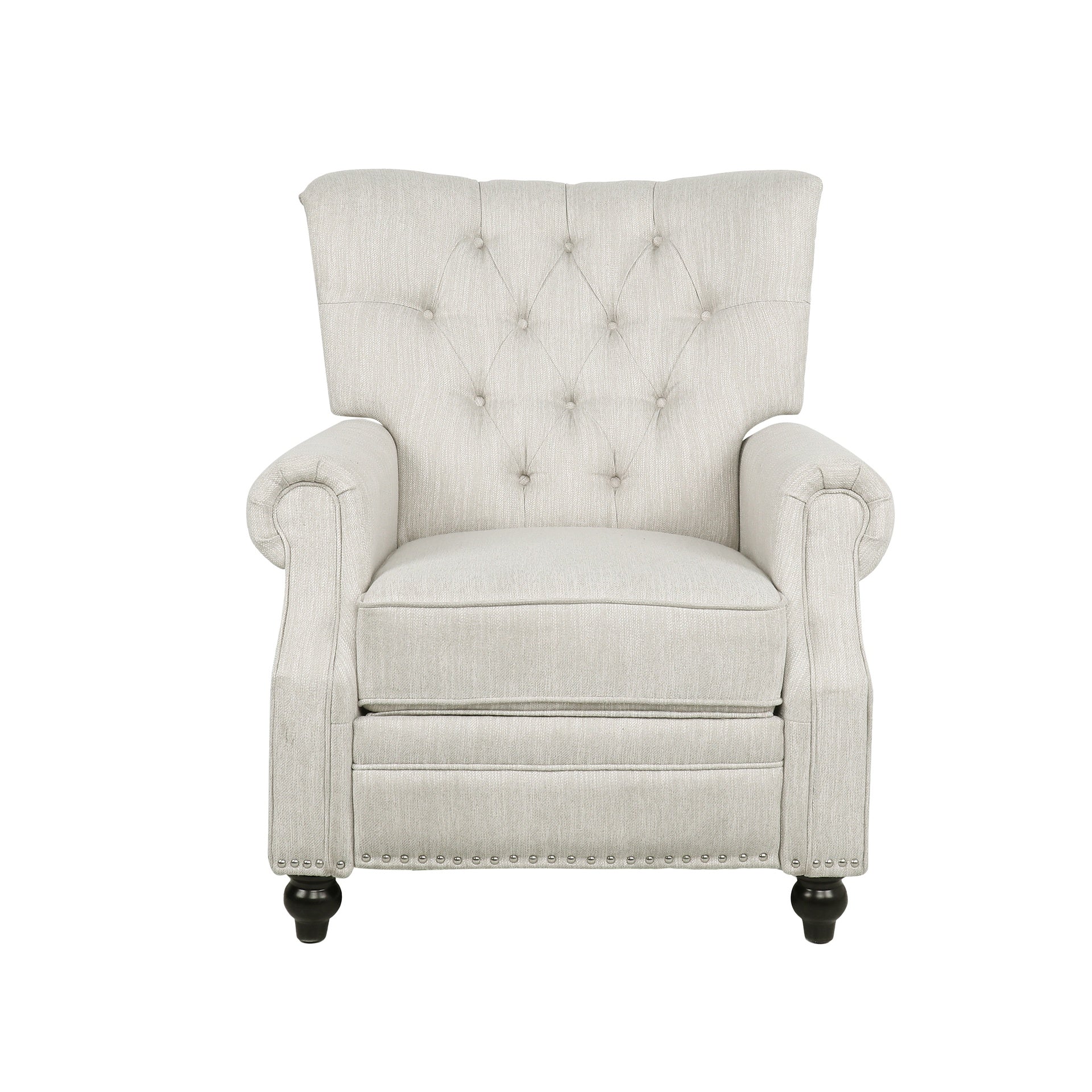 Button Tuffted  Heavy Duty Manual Reclining Sofa , Home Theater Seating, Pushback Recliner Chair Armchair Push Back Recliner with Rivet Decoration Single Sofa Accent Chair for Living Room