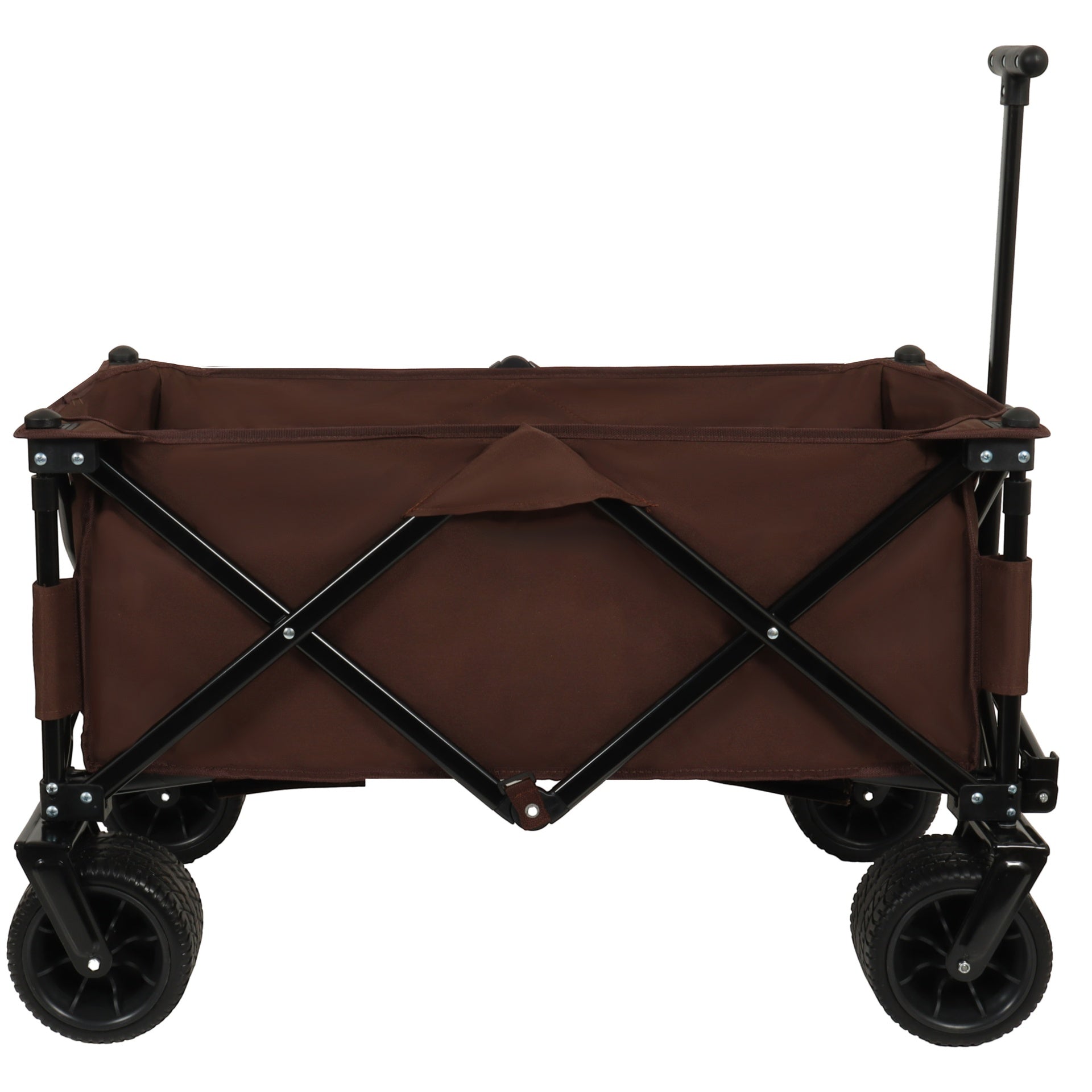 Utility Park Garden Cart Tool Customized Color Folding Camping Trolley Outdoor Picnic Beach Wagon, Brown