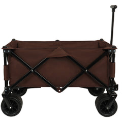 Utility Park Garden Cart Tool Customized Color Folding Camping Trolley Outdoor Picnic Beach Wagon, Brown