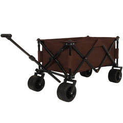 Utility Park Garden Cart Tool Customized Color Folding Camping Trolley Outdoor Picnic Beach Wagon, Brown