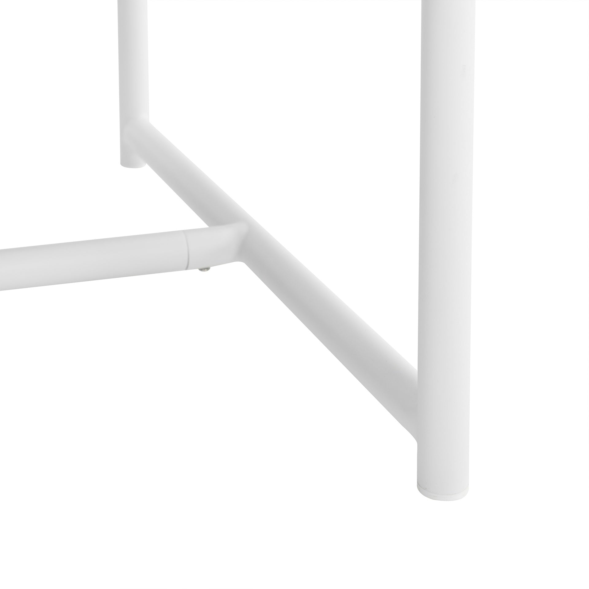 Wyncrest White Aluminum and Teak Outdoor Dining Table with Stone Top