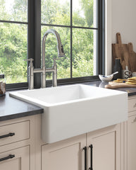 24"L x 19" W Farmhouse/Apron Front White Ceramic Kitchen Sink