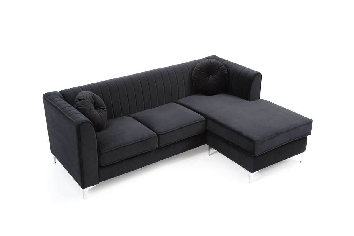 Delray G793B-SC Sofa Chaise (  3 Boxes) , BLACK