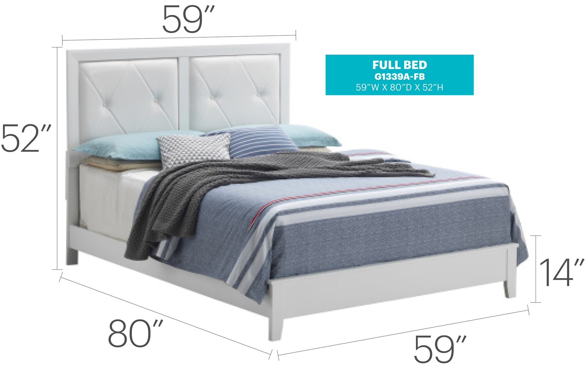 Elegant White Full Bed For Modern Spaces
