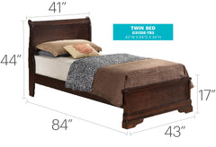 Louis Phillipe G3125E-TB3 Twin  Bed , Cappuccino