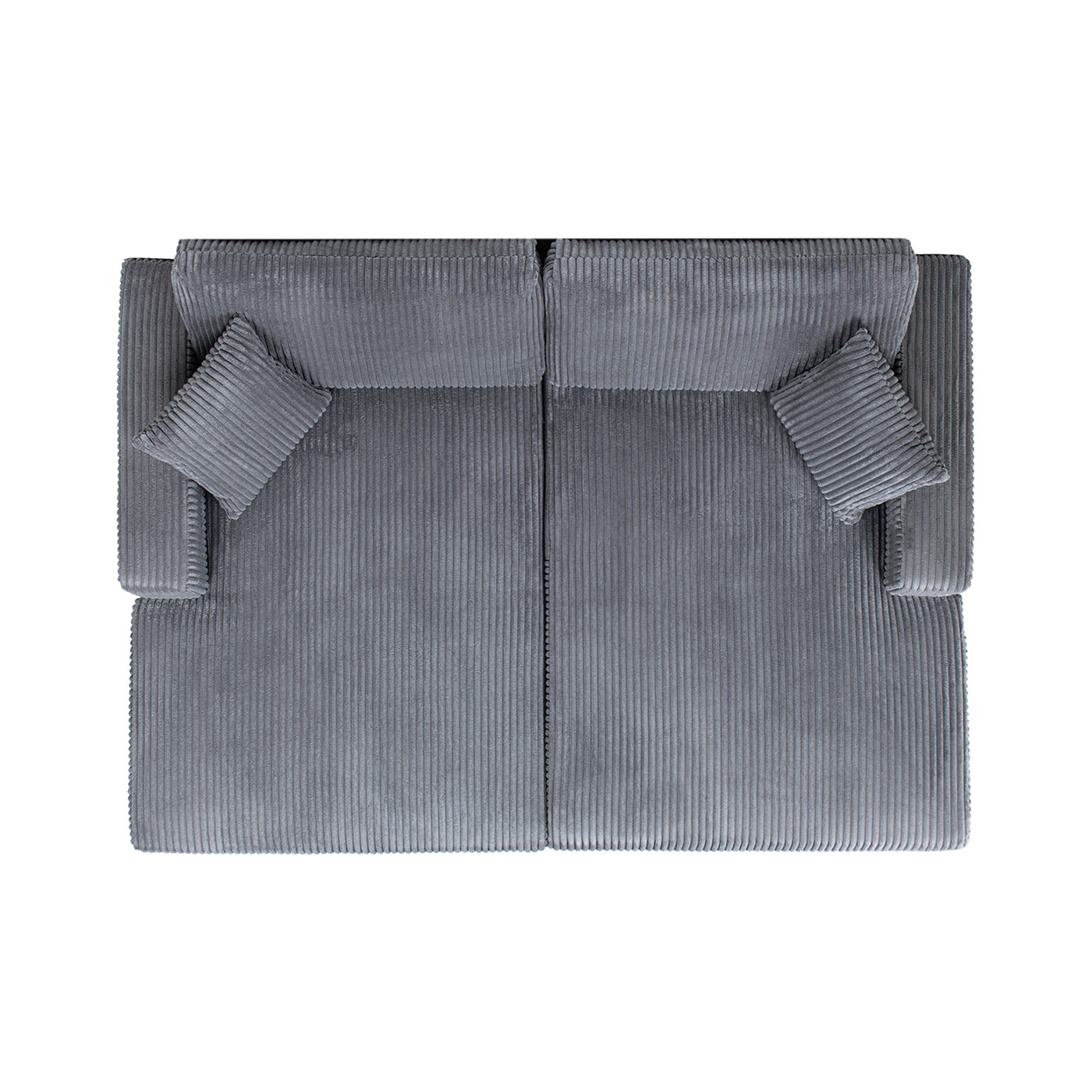 Goliath 86" Oversized Double Chaise Lounge Sofa Bed Carbon Gray Corduroy
