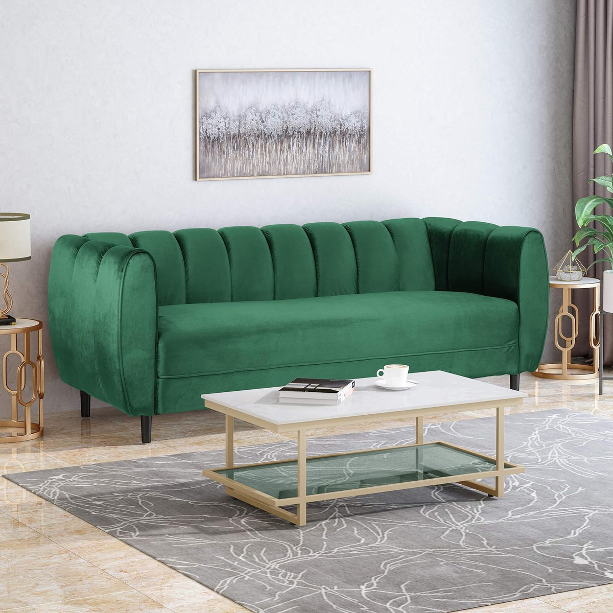 Miranda Velvet 3-Seater Sofa