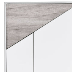 Chafik Mirrored, Natural Oak & Chrome Finish Accent Mirror (Set of 2) Assembled