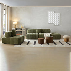 WKS3  Piano key combination sofa, 2 single seats plus 1 luxury cloth sofa, Green