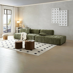 WKS3  Piano key combination sofa, 2 single seats plus 1 luxury cloth sofa, Green