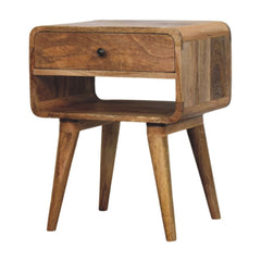 Solid Wood Avora Nightstand, 1 Drawer and 1 Open Slot, Oak-ish, Light Brown