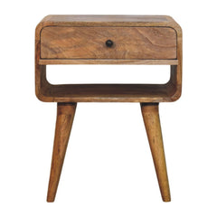 Solid Wood Avora Nightstand, 1 Drawer and 1 Open Slot, Oak-ish, Light Brown