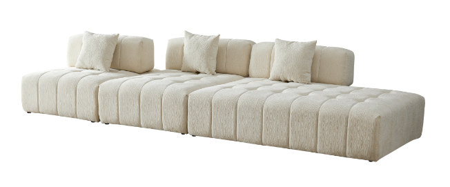WKS3 Piano key combination sofa, 2 single seats plus 1 concubine fabric sofa