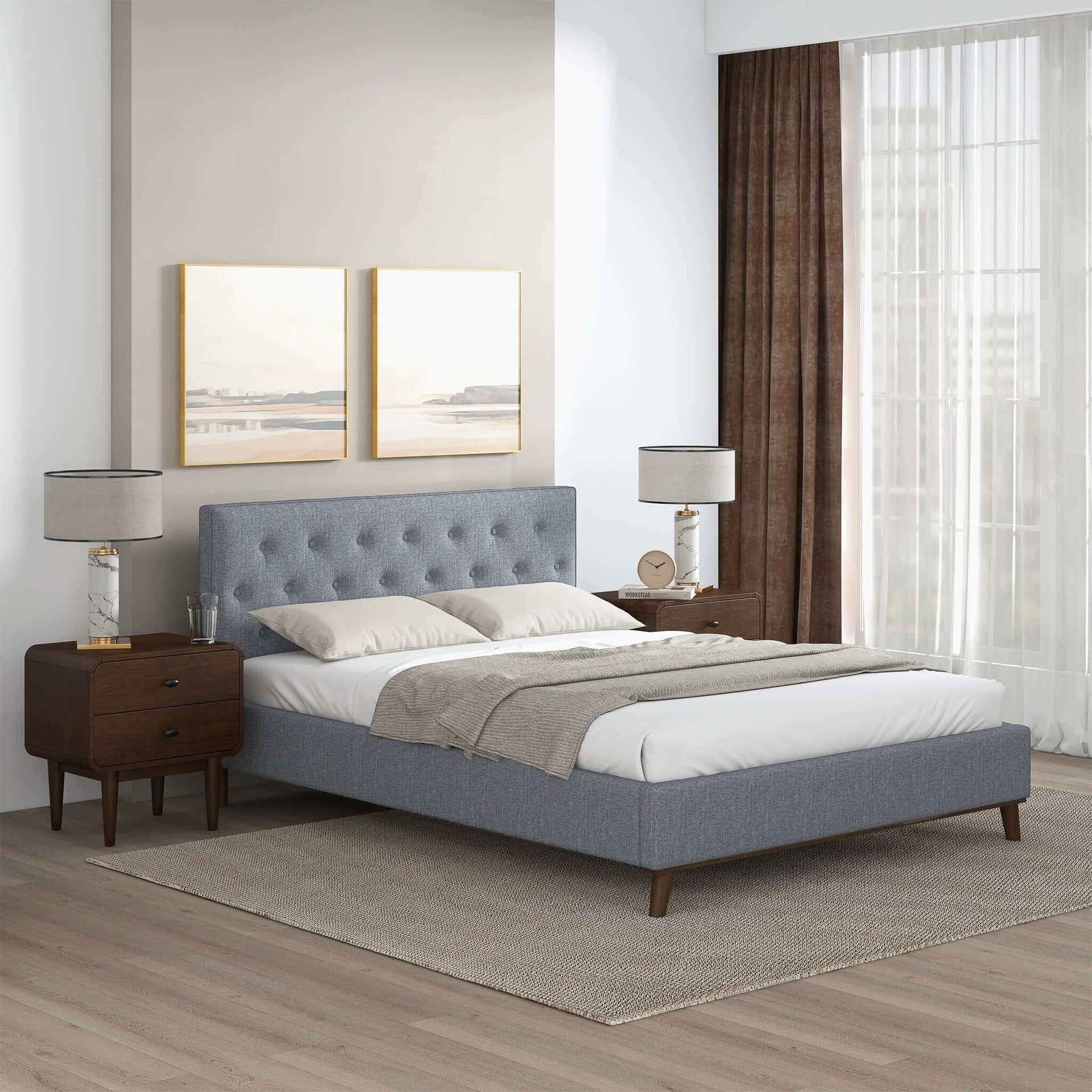 Graceville Velvet Platform Bed  King size