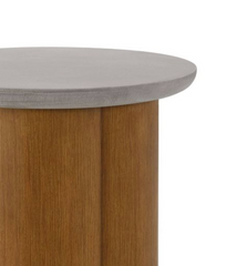 Evenlyn Faux Concrete Top & Walnut Finish End Table