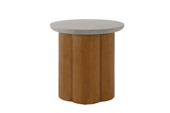Evenlyn Faux Concrete Top & Walnut Finish End Table