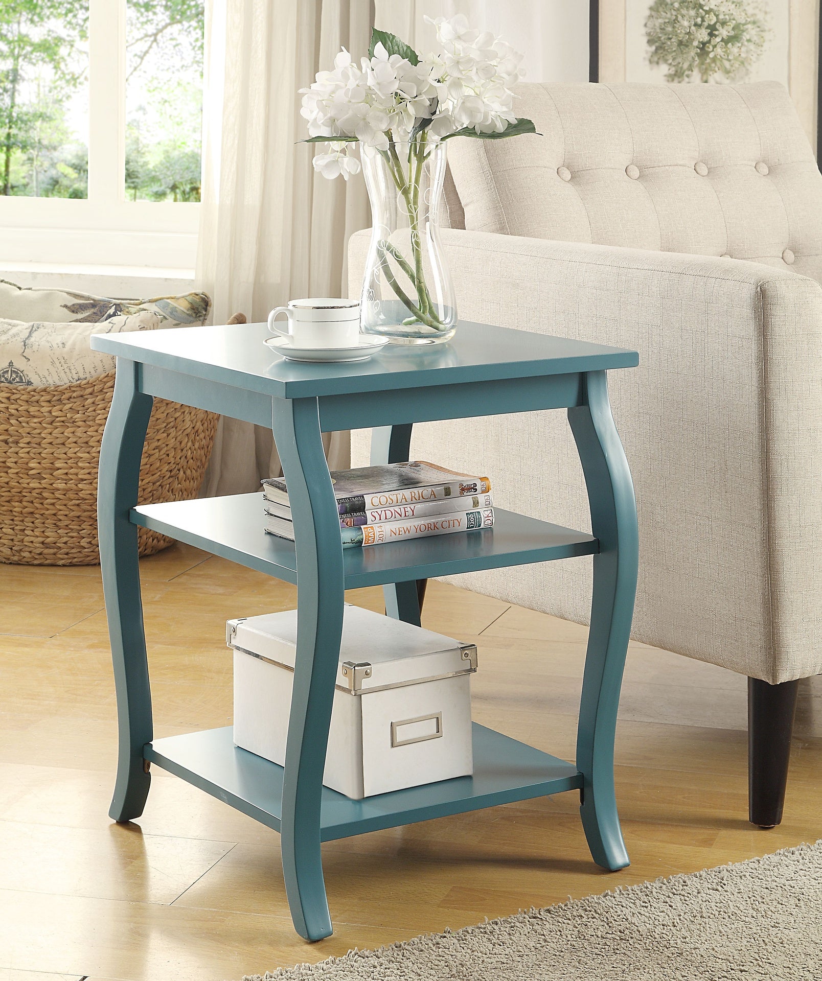Becci Teal Finish Accent Table