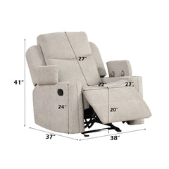 Galya 3 Pcs Light Gray Chenille Living Room Set (Sofa, Loveseat, Chair)