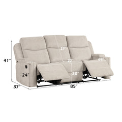Galya 3 Pcs Light Gray Chenille Living Room Set (Sofa, Loveseat, Chair)