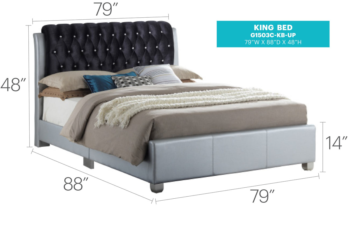Modern Silver King Bed For Elegant Bedrooms