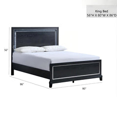 Livingston G02850A-KB King Panel Bed Black
