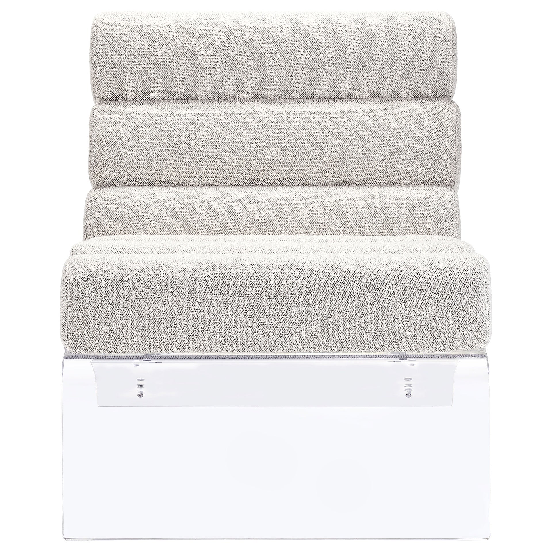 Freeman Ivory Boucle Upholstered Armless Acrylic Chair
