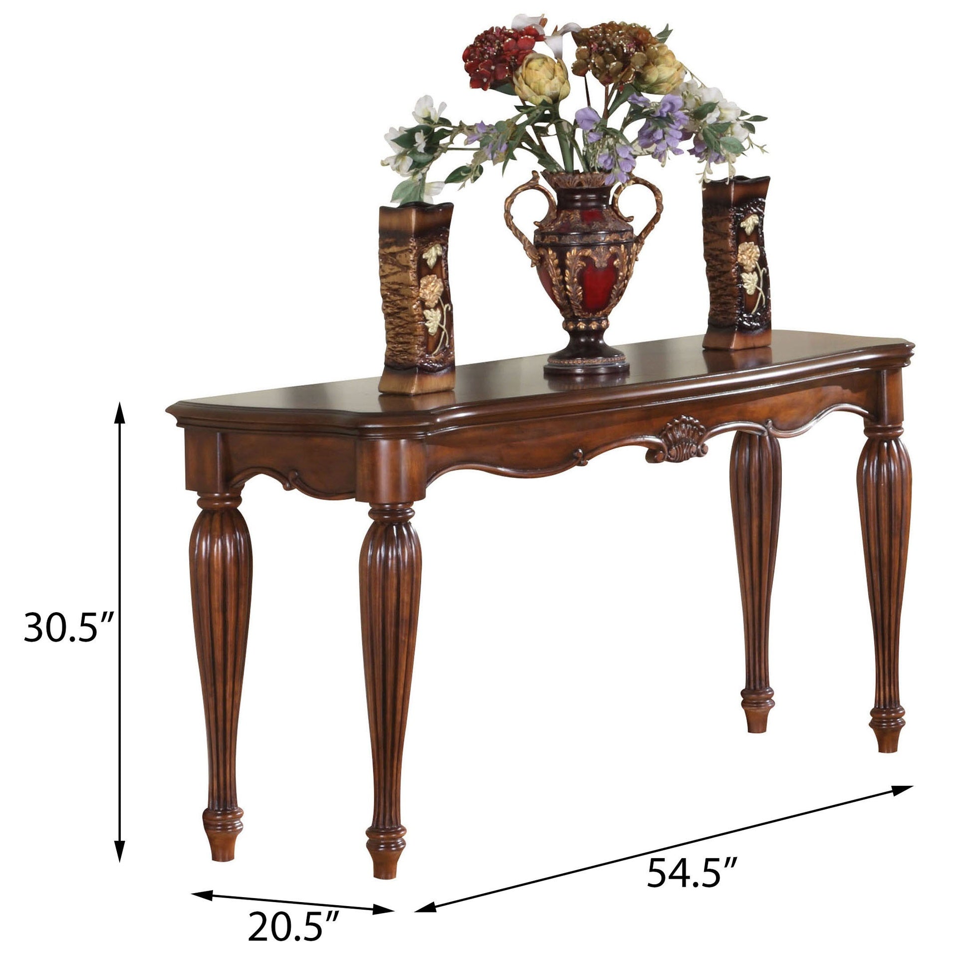 Cherry Sofa Table with Turned Fluted Legs