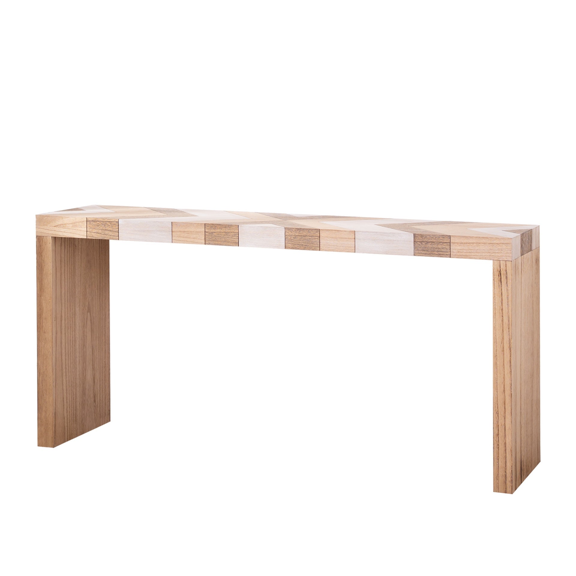 Modern Console Table, 62" Long Entryway Table with Chevron Patterned Top, Manufactured Wood Sofa Table for Hallway, Living Room, or Office