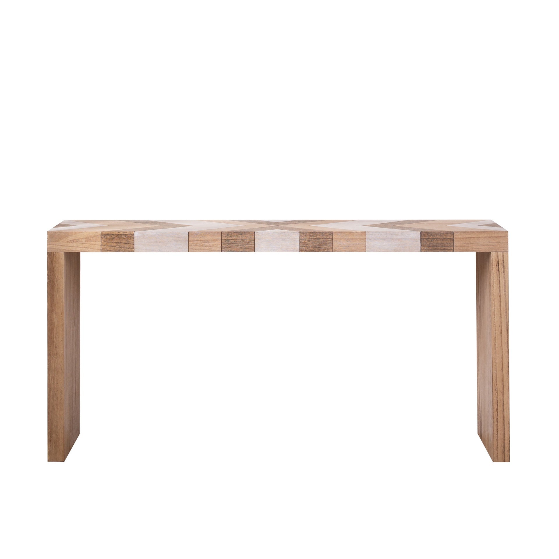 Modern Console Table, 62" Long Entryway Table with Chevron Patterned Top, Manufactured Wood Sofa Table for Hallway, Living Room, or Office