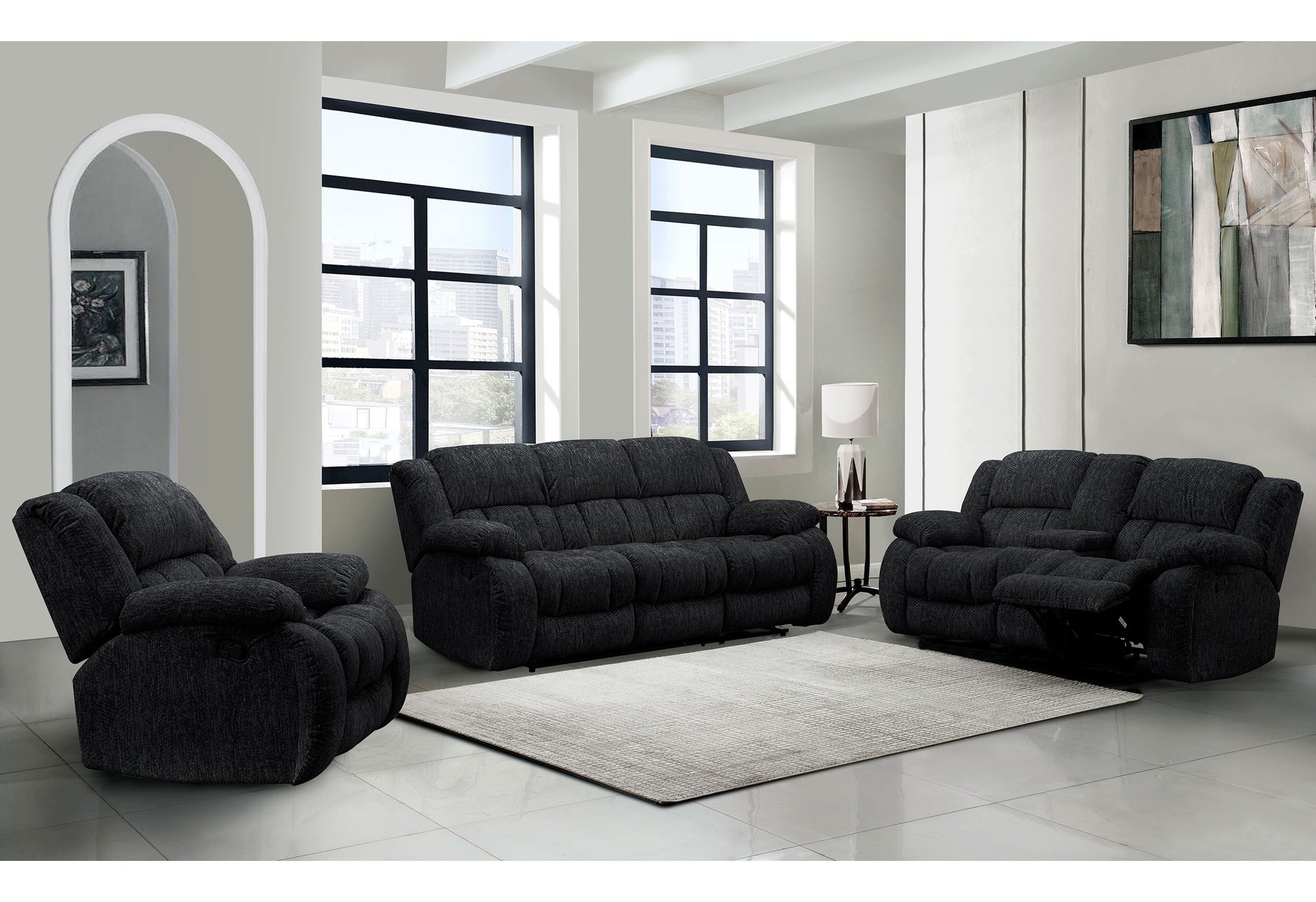 STONIC EBONY RECLINING SOFA