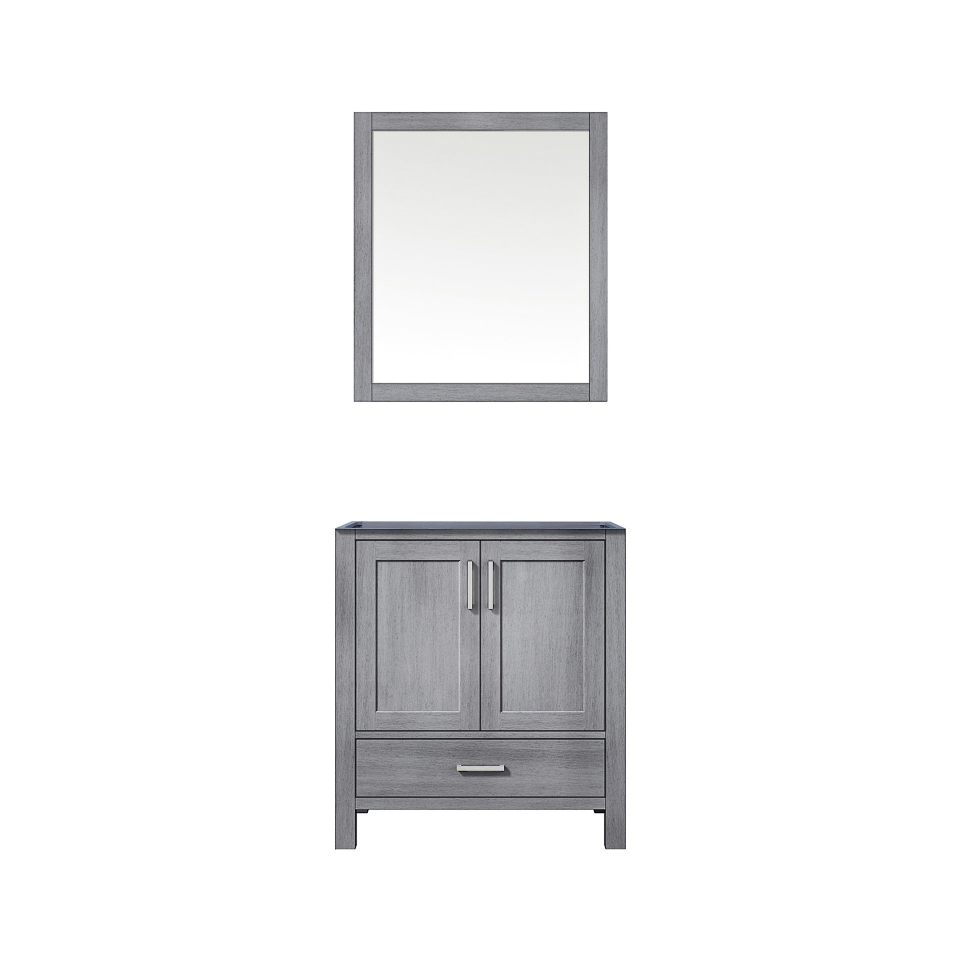 Distressed Grey Bath Vanity 30 in. W x 22 in. D, and 28 in. Mirror