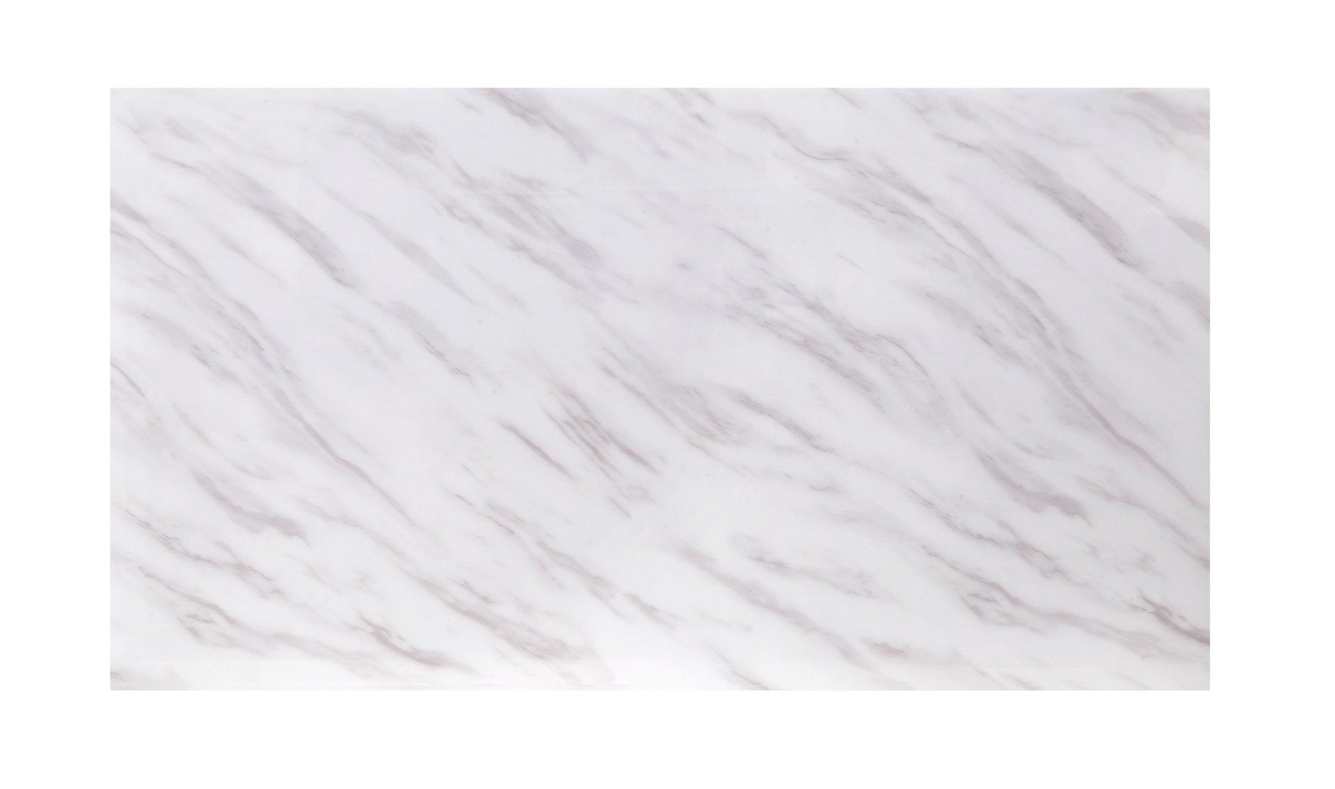 Zander White Printed Faux Marble Top & Mirrored Silver Finish Coffee Table